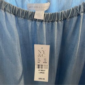 Women NY&C weekend blouse size Large blue denim